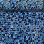 Blue tiles for swimming pools