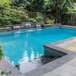 Greystone liner installed to a rectangular pool